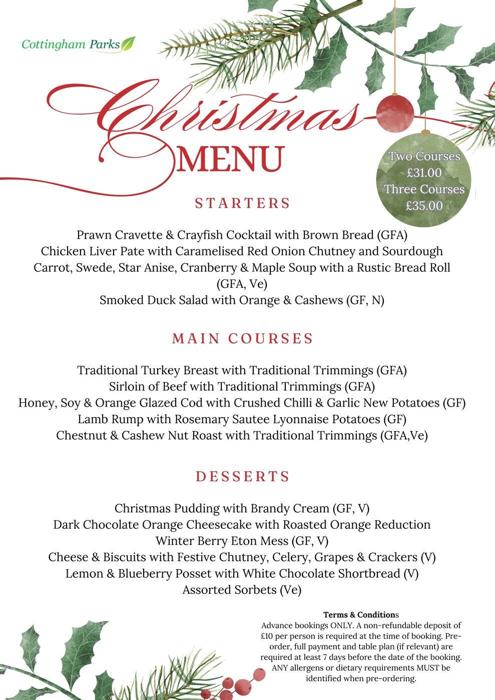 Christmas Menu 2025